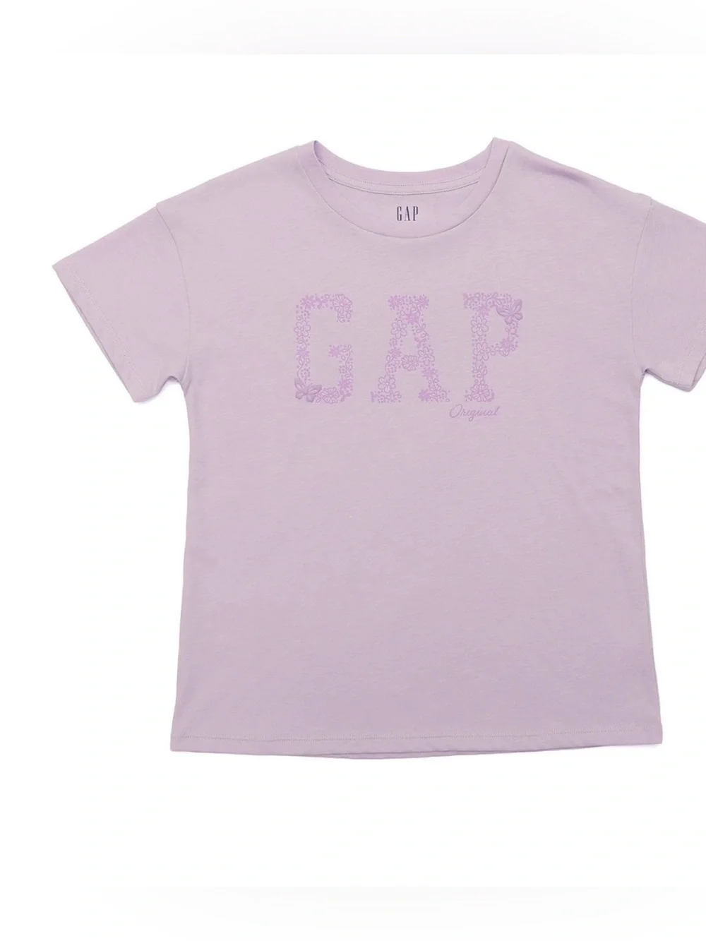 GAP Lavender Short-Sleeve Tee with Floral Logo